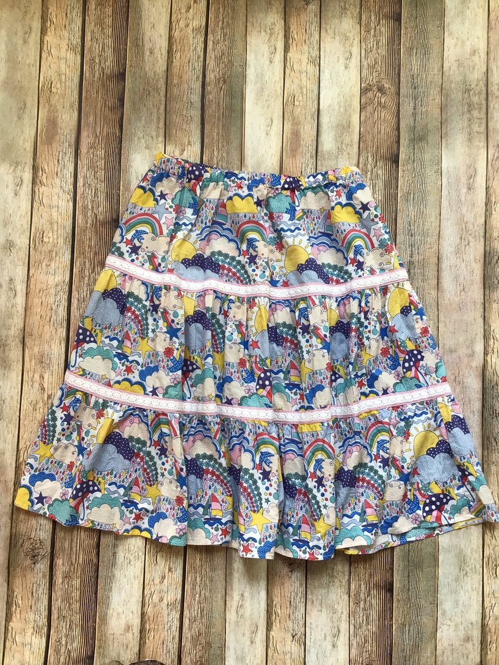 Mini Boden Multi Weather Rainbow Tiered Skirt